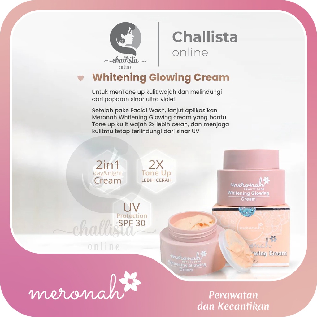 PAKET Meronah Glowing Cream 2in1 dan Serum glowing collagen vitamin c bisa COD