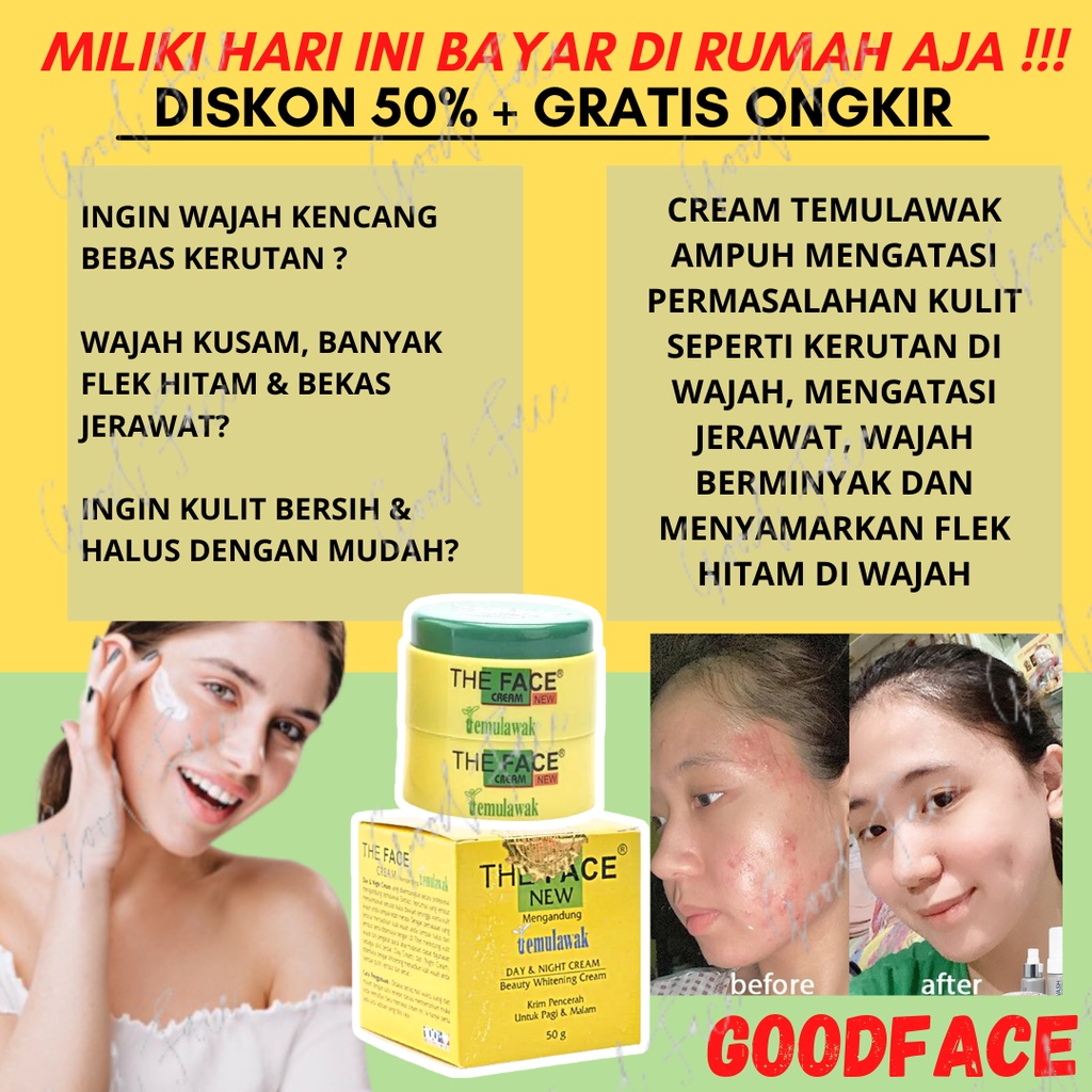 CREAM TEMULAWAK - TEMULAWAK ORIGINAL - CREAM TEMULAWAK THE FACE BPOM - THE FACE TEMULAWAK CREAM DAY N NIGHT