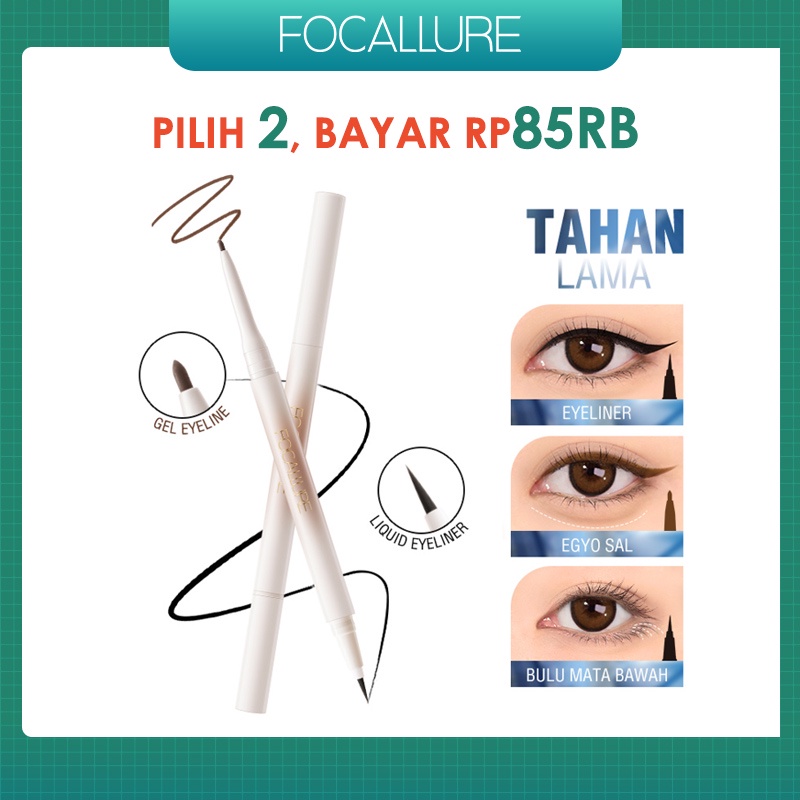 FOCALLURE Double-Ended Liquid Eyeliner &amp; Gel Eyeliner  2-In-1 High Pigment Sweatproof Eyeliner Pen FA240