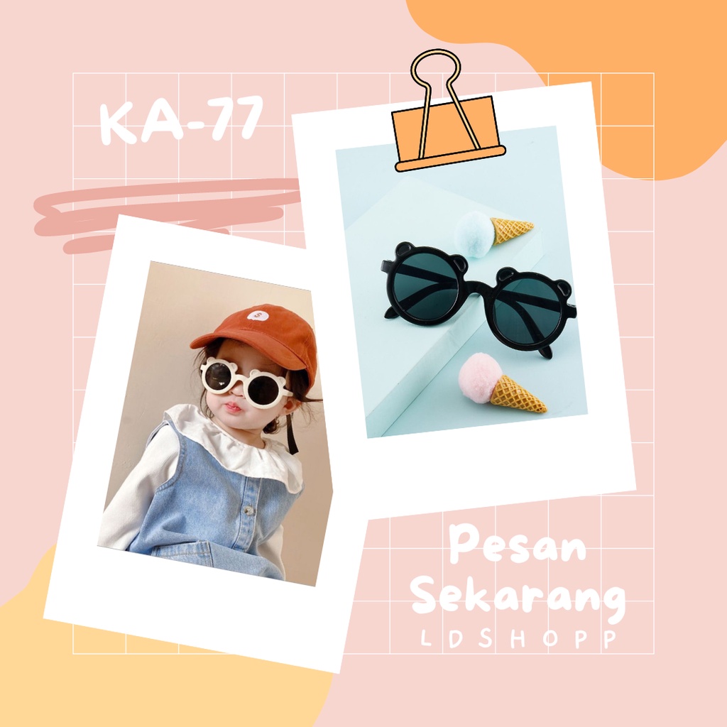 LDS KA-77 Kacamata Anak New Trend/Fashion Anak Unisex Terbaru Model Telinga Beruang High Quality Import Style Korea