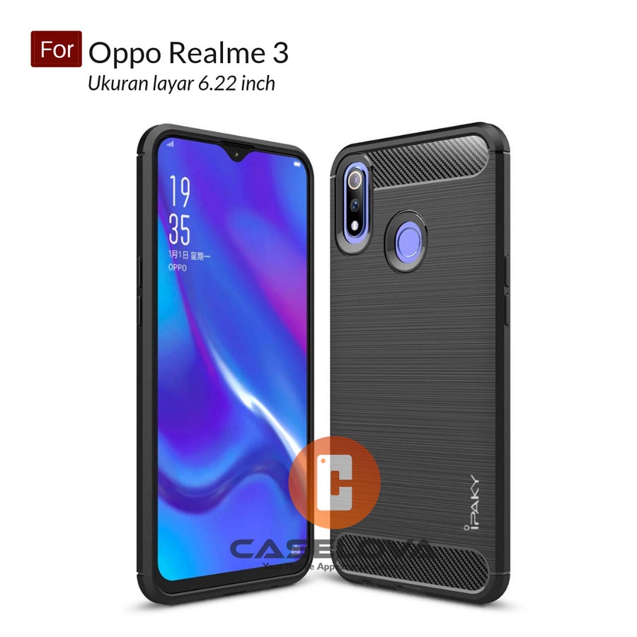 CASE SLIM FIT CARBON IPAKY REALME 3 SOFTCASE - GA