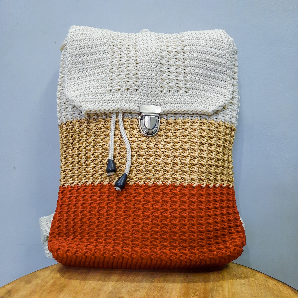Tas Ransel Rajut Blaster - SenjabyAtsa-Ktg-Krem-Bata
