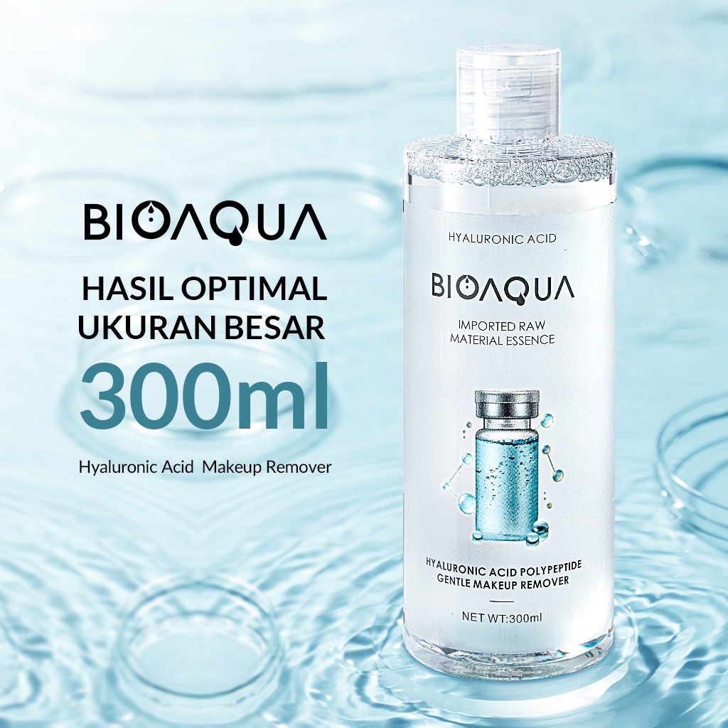 BIOAQUA Hyaluronic Acid Makeup Remover BIOAQUA Micellar Water Cleansing Pembersih Make up Remover Lip &amp; Eye 300ML