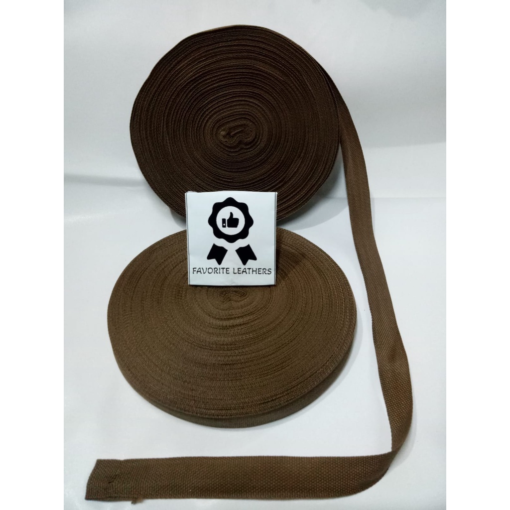 Tali Webbing Bisban Tali Tas PL Lebar 2 cm ISI 45M PL 20 MM COKLAT KHAKI