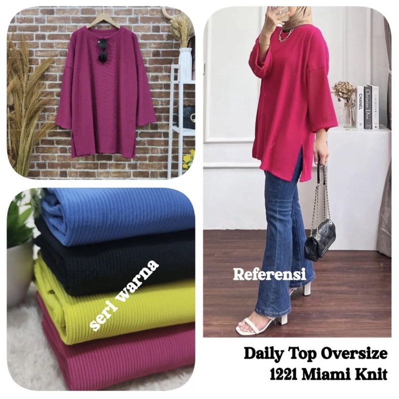 atasan bahan kaos knitted hanover knit merk clarke atasan oversize