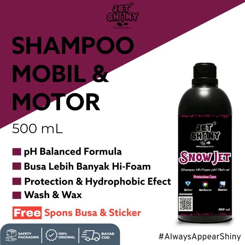 JetShiny SnowJet | Shampoo Motor dan Mobil Hi-Foam Ph-Balanced
