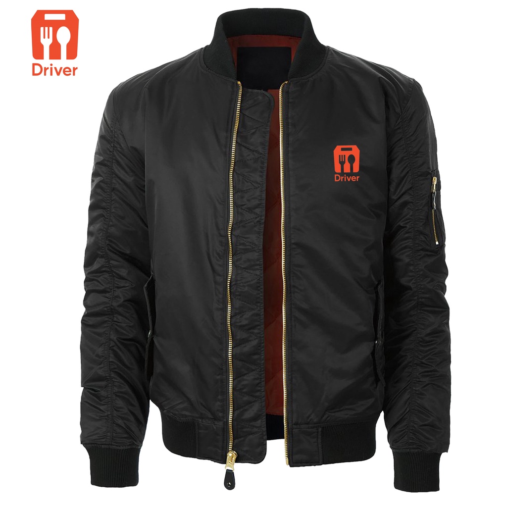 jaket bomber driver shopeefood original / jacket parasut driver ojol shopefood murah / jaket taslan 