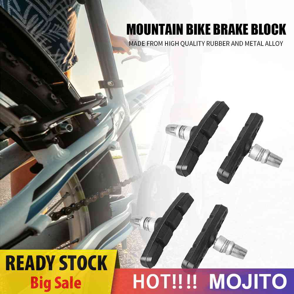 4pcs Kampas Rem V-brake Sepeda Gunung MTB Bahan Karet Tahan Lama