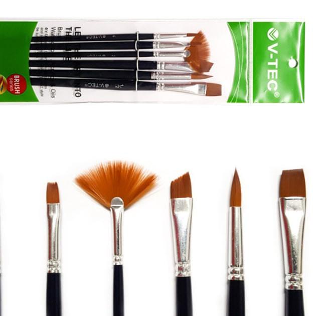 

V-Tec Brush A0107 Set 6 / Kuas Lukis Set isi 6 / VTEC Artist Brush
