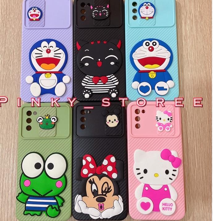 Murah nampol--VIVO Y15S/ Y01/ Y20S G/ Y12S/ Y20S/ Y20i/ Y20/ Y12/ Y15/ Y17/ Y11/ Y12i / SOFT CASE MACARON SLIDE CAMERA KARAKTER DORAEMON HELLOKITTY KEROPI MINNIEMOUSE MIMICAT