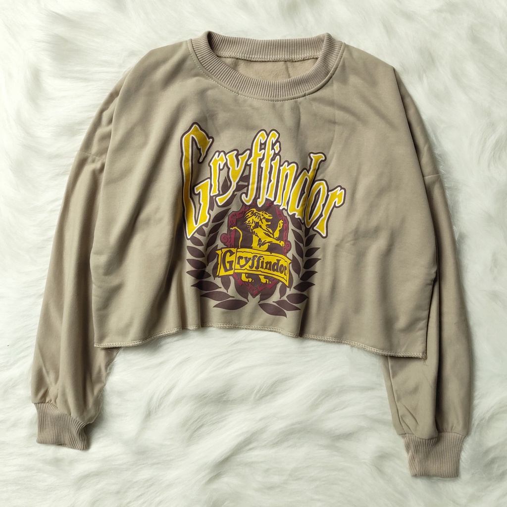 Sweater Crop Wanita School Of Wizardry - Baju Wanita - Bahan Fleece