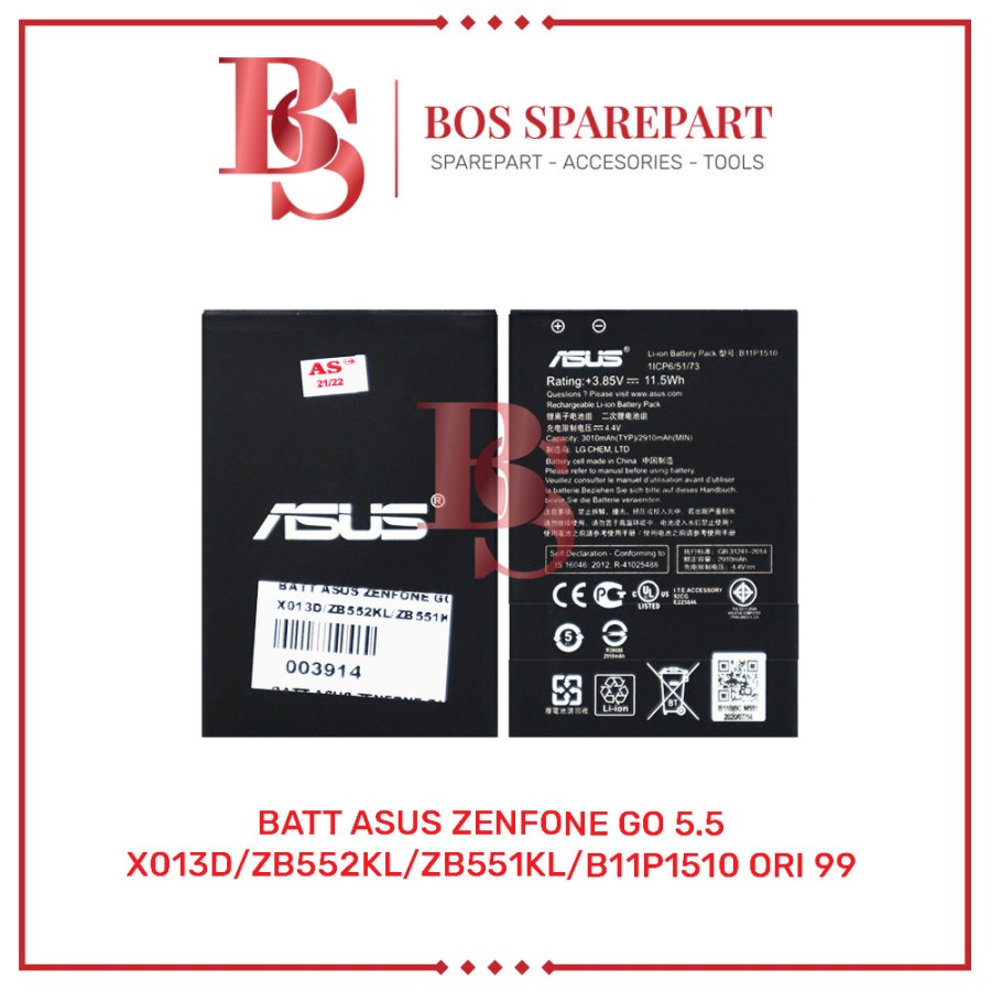 BATTERY ASUS ZENFONE GO 5.5/X013D/ZB552KL/ZB551KL/B11P1510 ORI 99