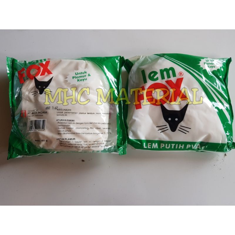 

LEM PUTIH FOX 400g / LEM PUTIH FOX 1/2 KG / LEM FOX HIJAU / LEM PUTIH KECIL / LEM PLAMIR / LEM PVAc
