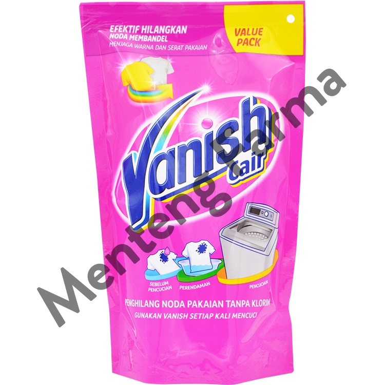 Vanish Cair Pink Pouch 425 mL - Penghilang Noda Pakaian Putih dan Bewarna