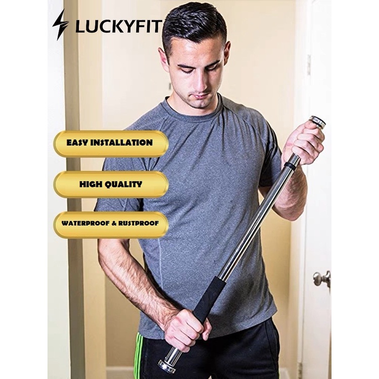 PULL UP BAR DOOR CHINNING LUCKYFIT ALAT FITNESS OLAHRAGA RUMAH Adjustable Chin Up Iron Gym Doorway