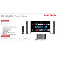 Polytron LED Smart TV 43 Inch PLD 43TAG5959 Android Tower Speaker