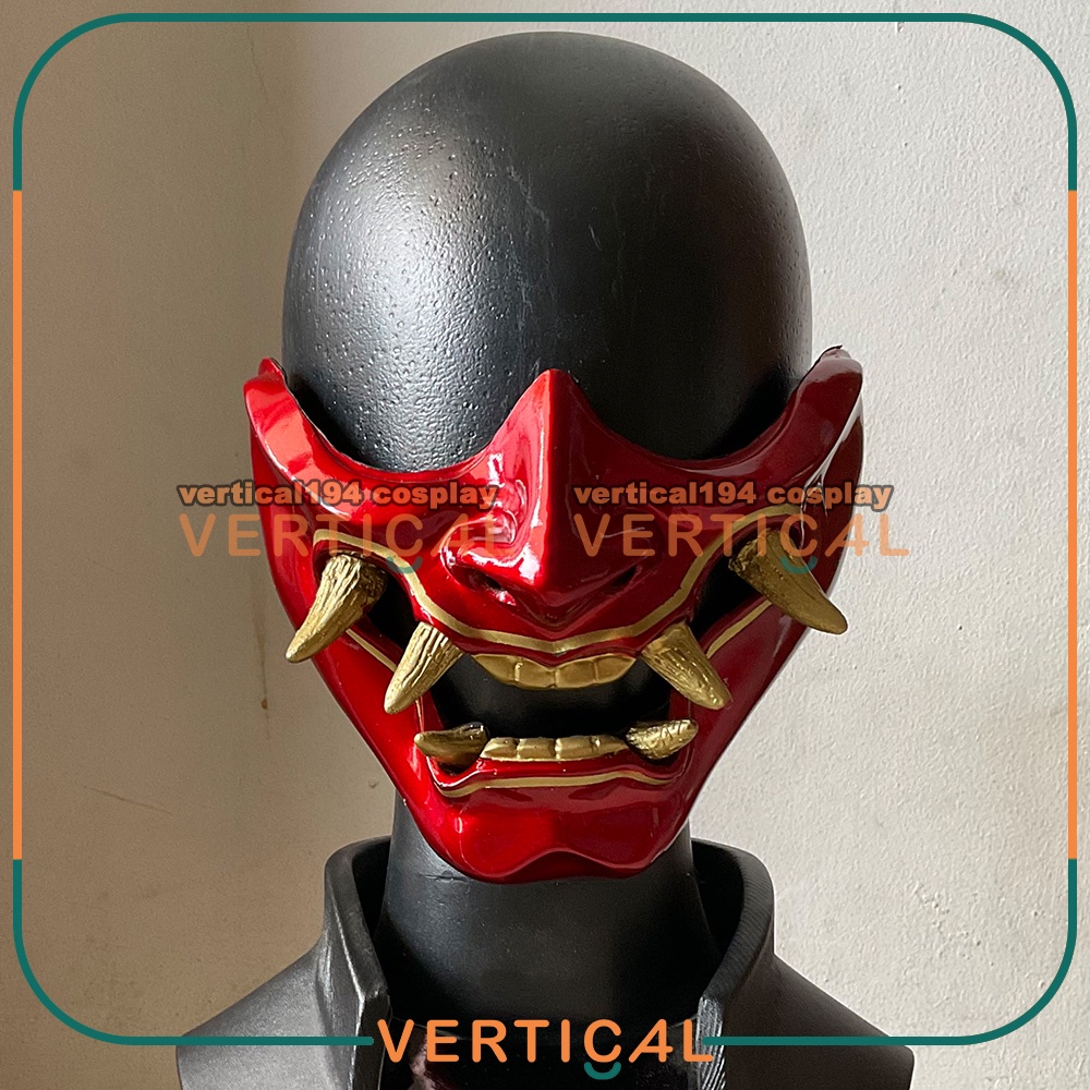ONI MASK HANNYA TOPENG SETAN MENPO JEPANG MASKER GHOST COSPLAY DEVTAC COVID HANTU MONSTER COVER MASK
