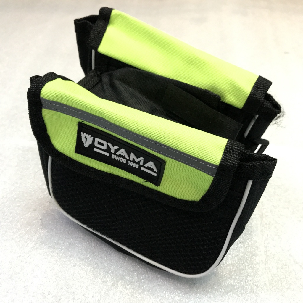 Tas Top Tube Sepeda Kiri Kanan OYAMA Black Green Bike Frame Kerangka Bag