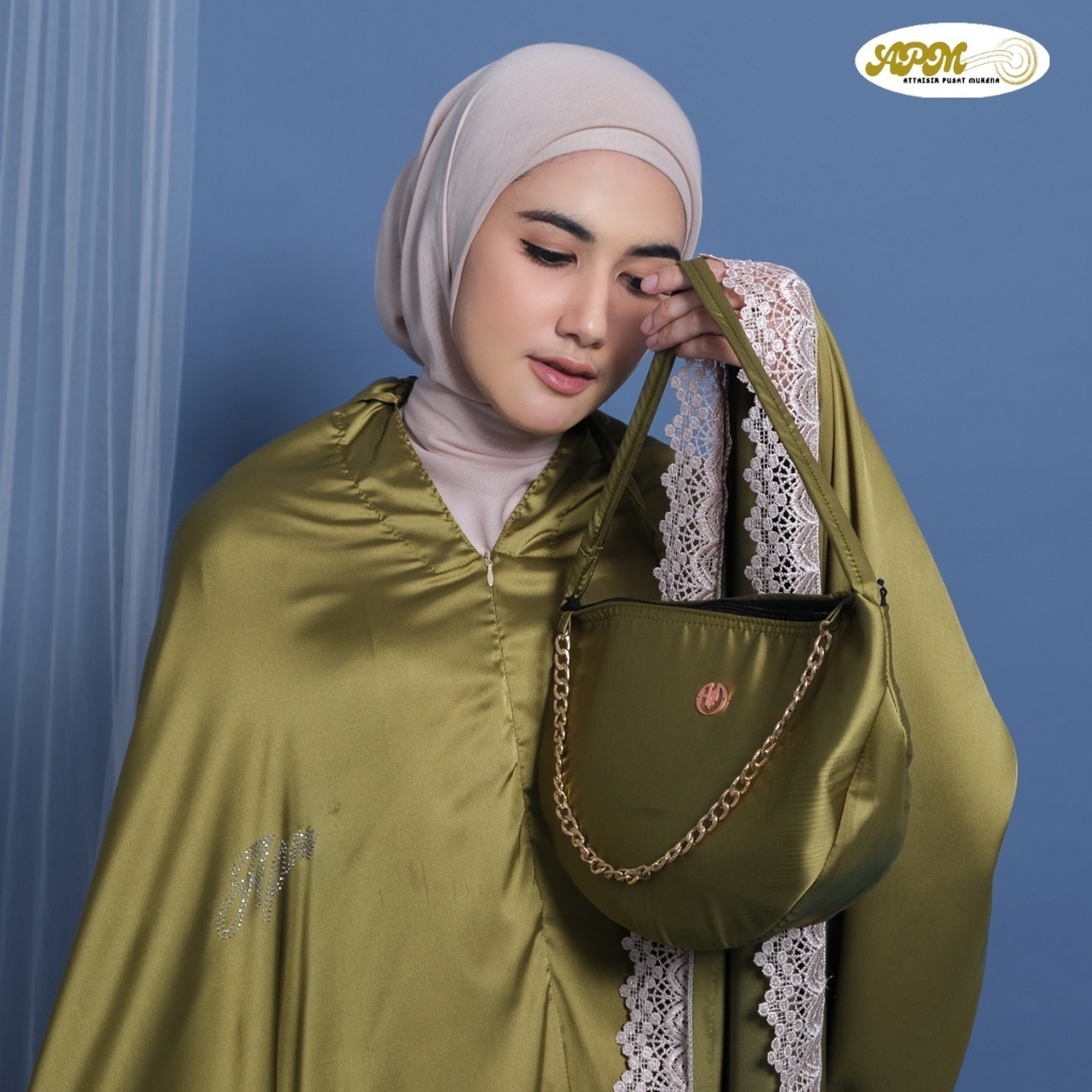 Apm Mukena - Mukena Dewasa 2 In 1 Syarmila Renda Motif Mewah