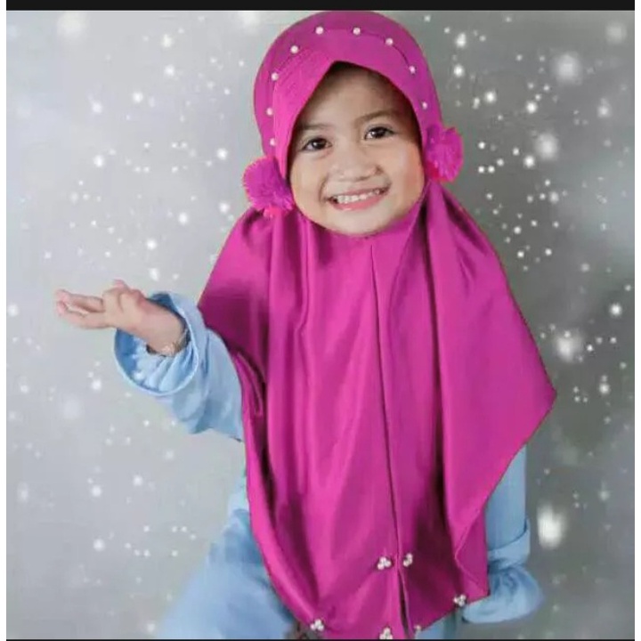 jilbab anak POM POM AMINA/kerudung anak perempuanhijab anak terbaru