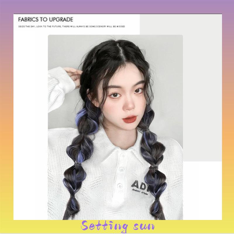 Ekor Kuda Poni Ganda Tinggi Wanita  Sorot Lantern Puff  Kepang Twist  Kepang Wig Tali TN