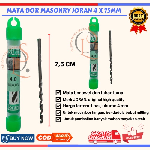 JORAN Mata Bor Beton Tembok MASONRY 4mm Joran multipurpose Murah