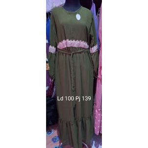 gamis pesta ceruty babydoll renda