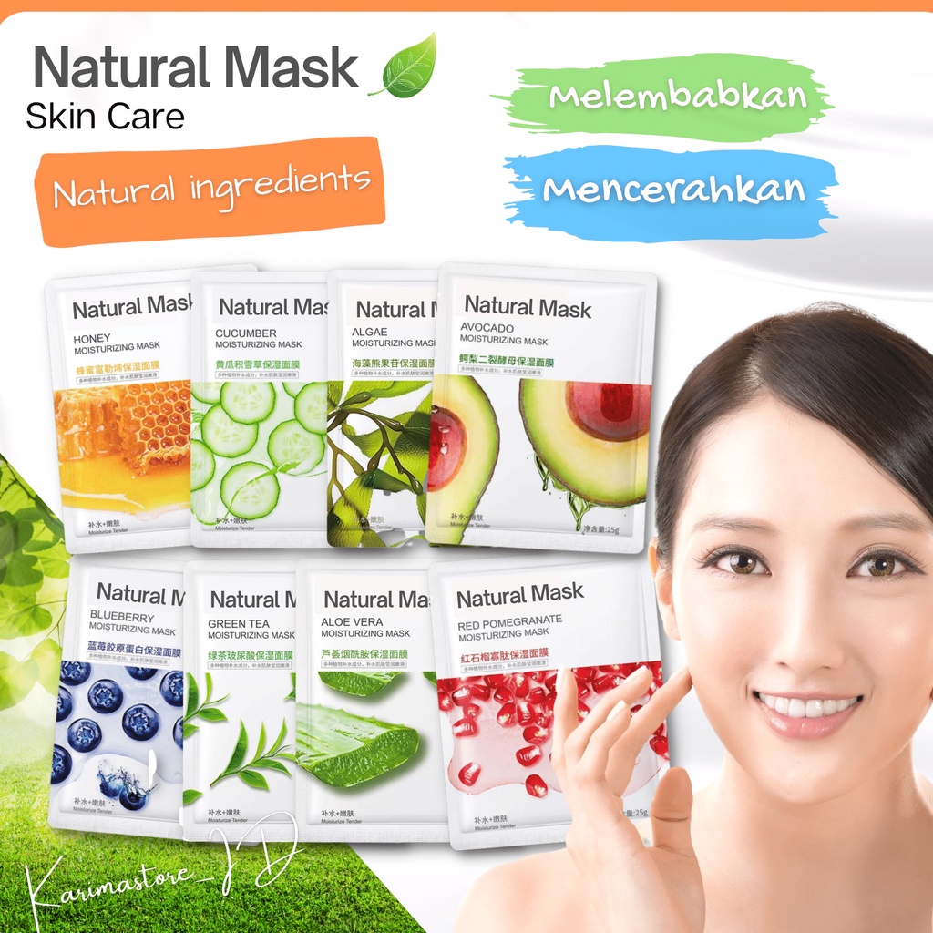 Moisturizing Mask Sheet Skin Care Masker Wajah Buah Kaya Vitamin