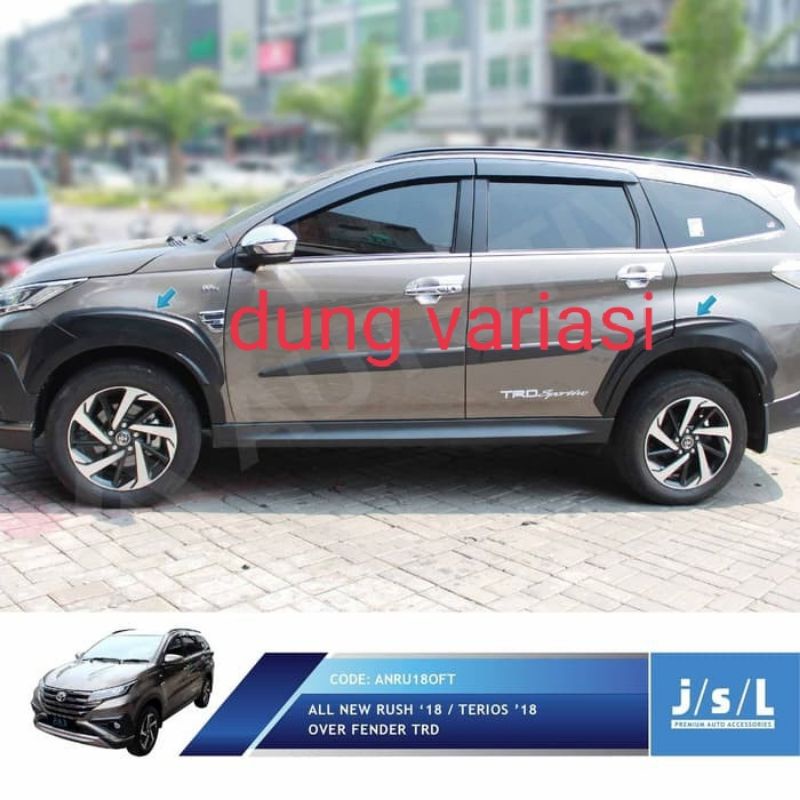 over fender all new rush Terios model trd hitam 2018,2020,2022