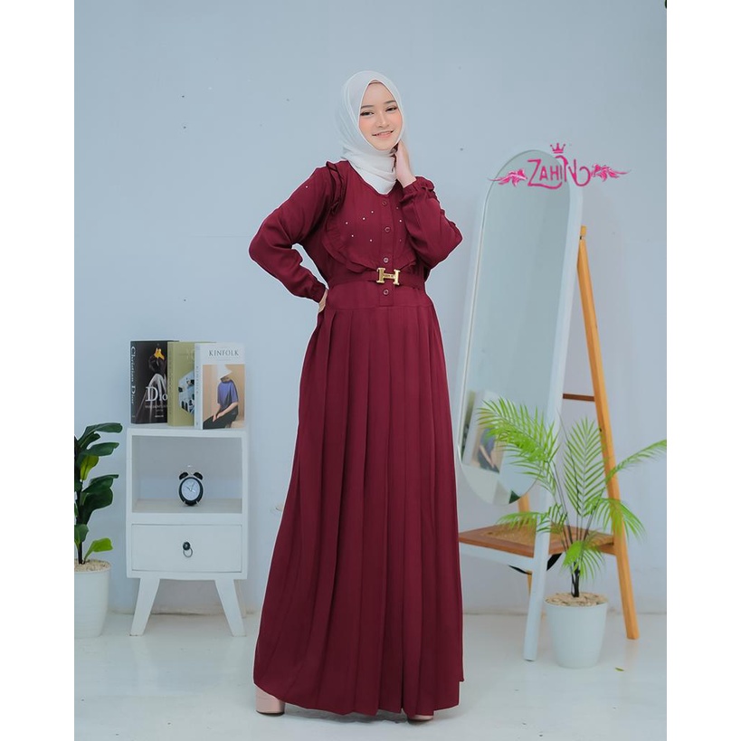 QINAN ZAHIN Gamis premium rayon twill adem dan ANSANIA wollycrepe mutiara pearl