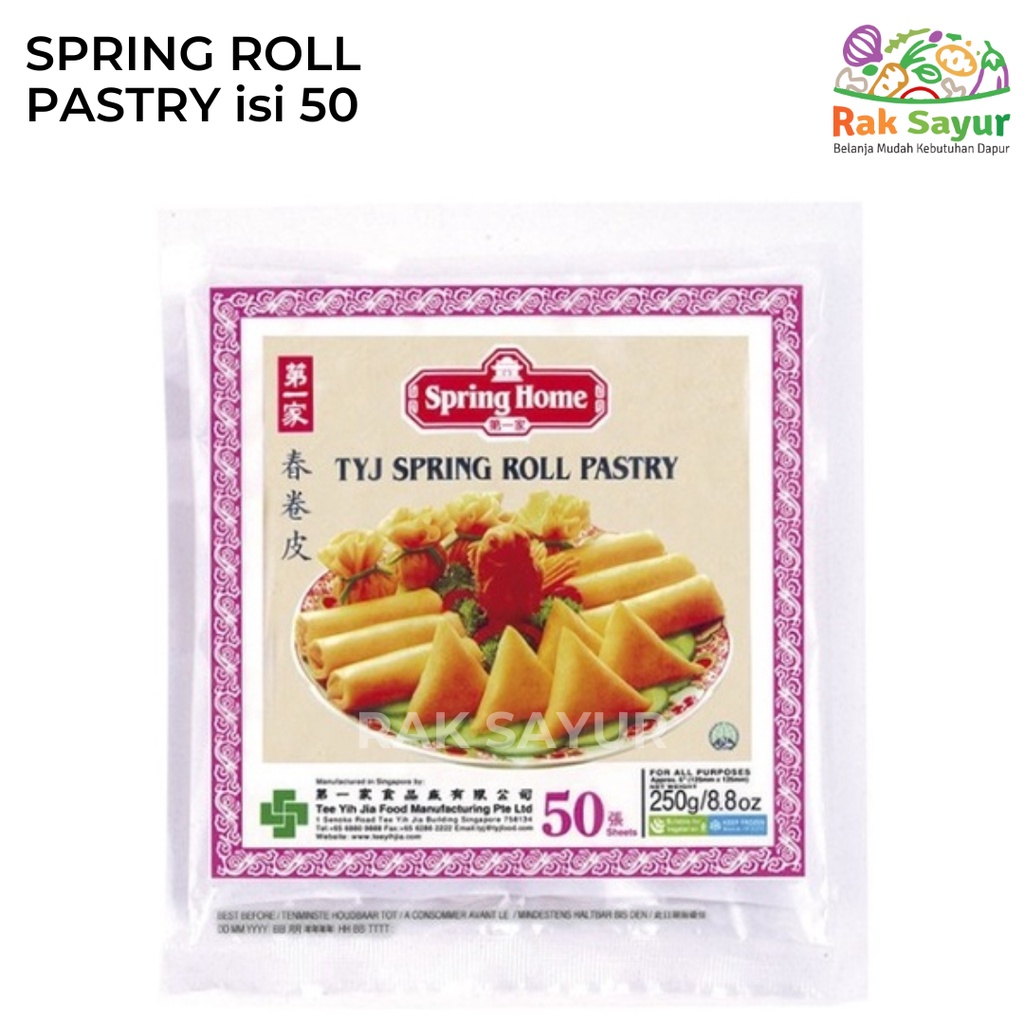 

Spring Roll Pastry isi 50 Lembar Kulit Lumpia Pangsit Frozen Food Rak Sayur Padang