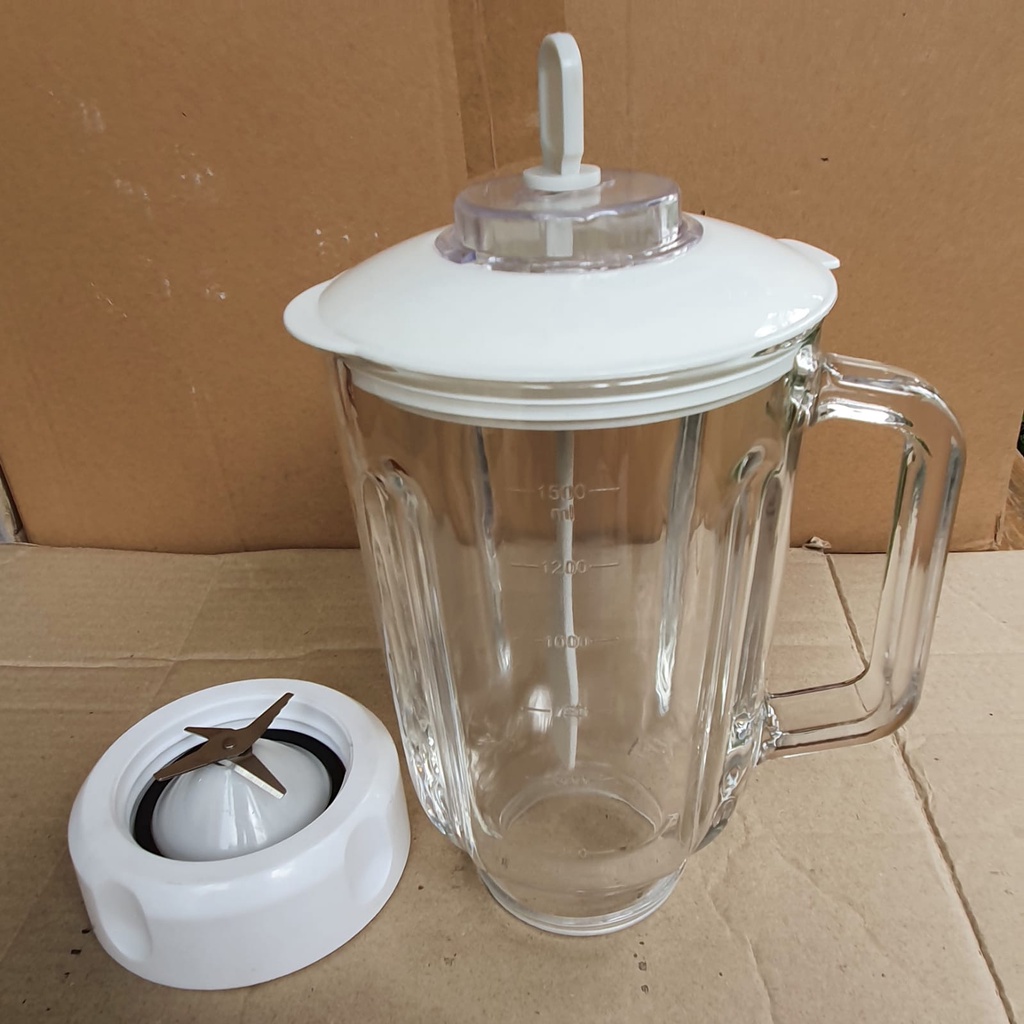 SET GELAS KACA BLENDER PHILIPS HR 2815 JADUL