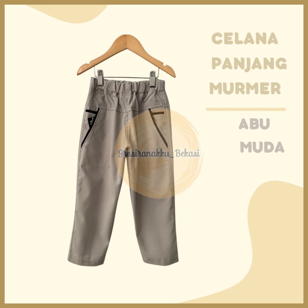 Celana Anak Panjang Murmer  Abu Muda size 3-5Tahun