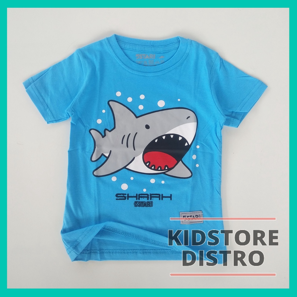 Baju Kaos Anak Laki Laki Perempuan Karakter Shark Lucu Terbaru Distro