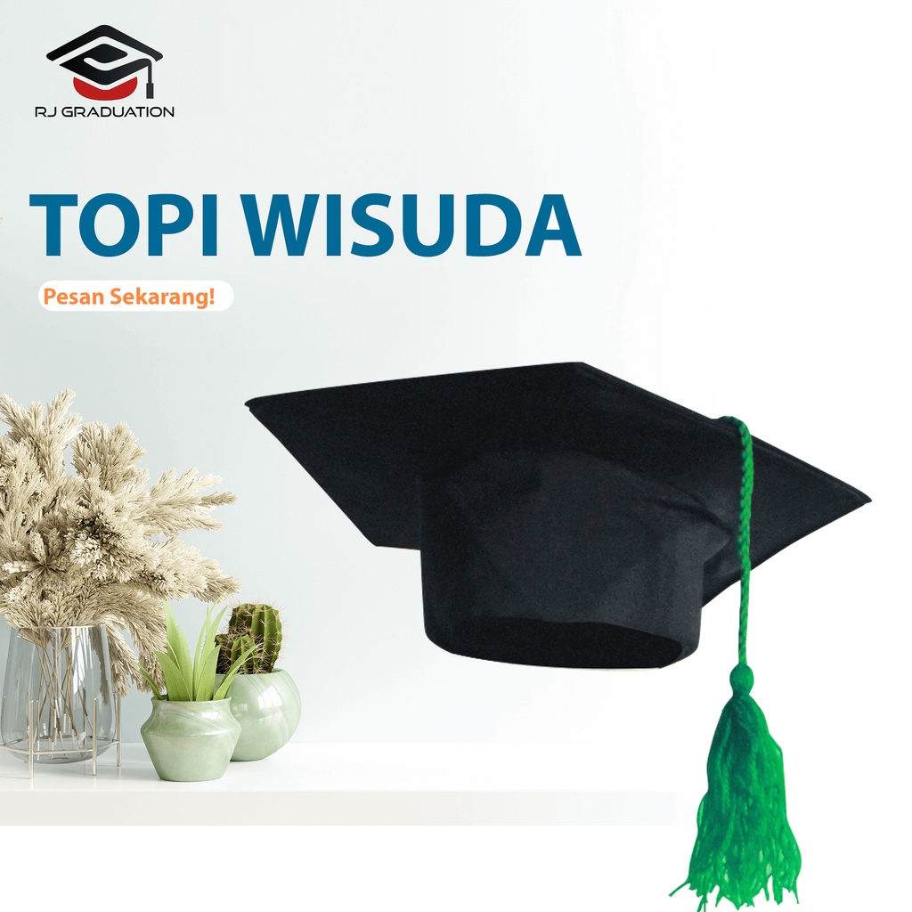 Topi Wisuda Dewasa Atribut Perlengkapan Toga Sarjana Cewe Cowo RJLINEN