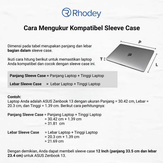 Rhodey Sleeve Case Laptop Macbook with Pouch - AK01
