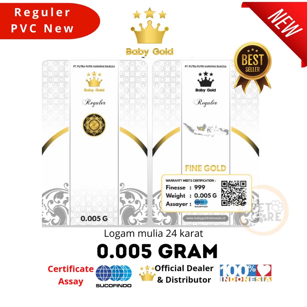 BABY GOLD NEW PVC 0.005GRAM LOGAM MULIA EMAS MINI