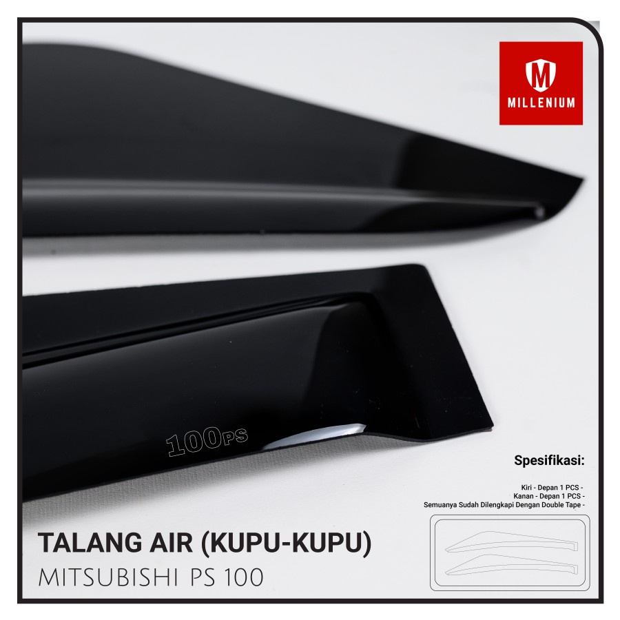 Talang Air Pintu Mobil MITSUBISHI Colt Diessel PS100 Model Kupu - Kupu 2 Pintu Berkualitas