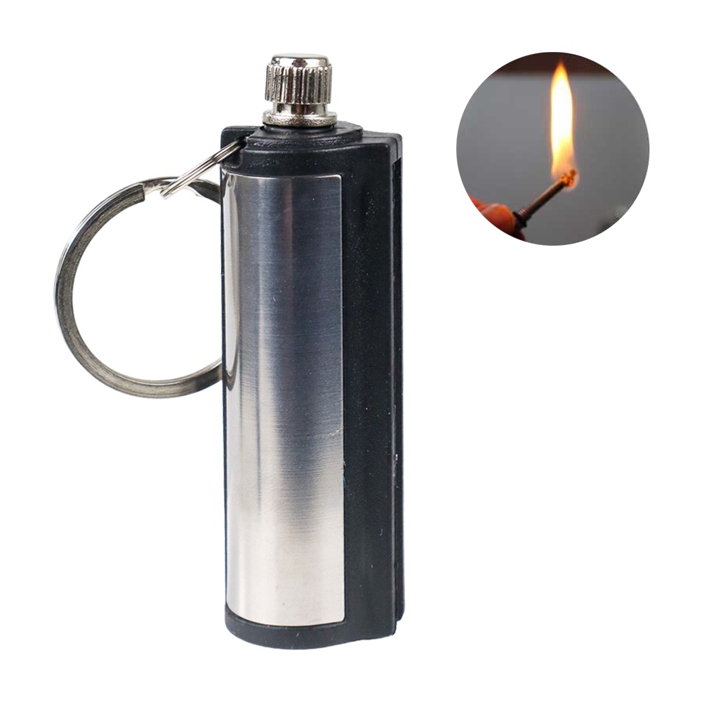 Gantung Kunci Korek Api Minyak Mancis Lighter Matches Mini Waterproof