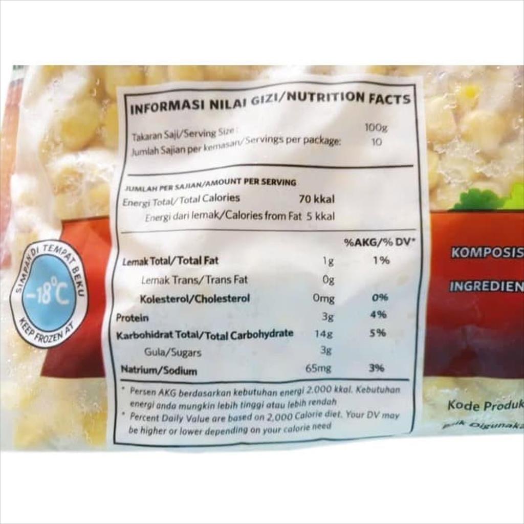 Golden Farm Jagung Manis / Kernel Corn 1 KG Frozen Halal Bahan Sup