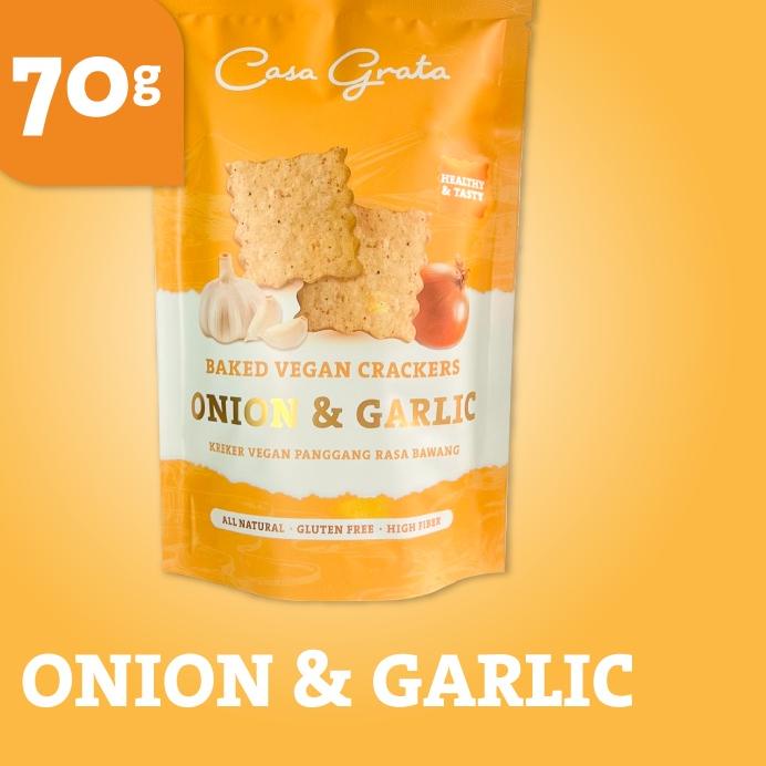 

✨10.10✨ Casa Grata Onion & Garlic Crackers - 70 gram / snack sehat / camilan sehat / snack anak / camilan anak / snack vegan / snack gluten free / makanan sehat / snack aman / snack enak / camilan sehat / camilan garing sehat / snack diet serbuuu !