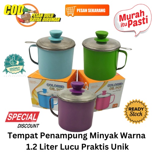 [BISA COD] PROMO Tempat Penampung MInyak 1.2 Liter Lucu Praktis Unik Tempat Minyak Wadah Penyaring Minyak Saringan Minyak Oil Pot Murah Berkualitas