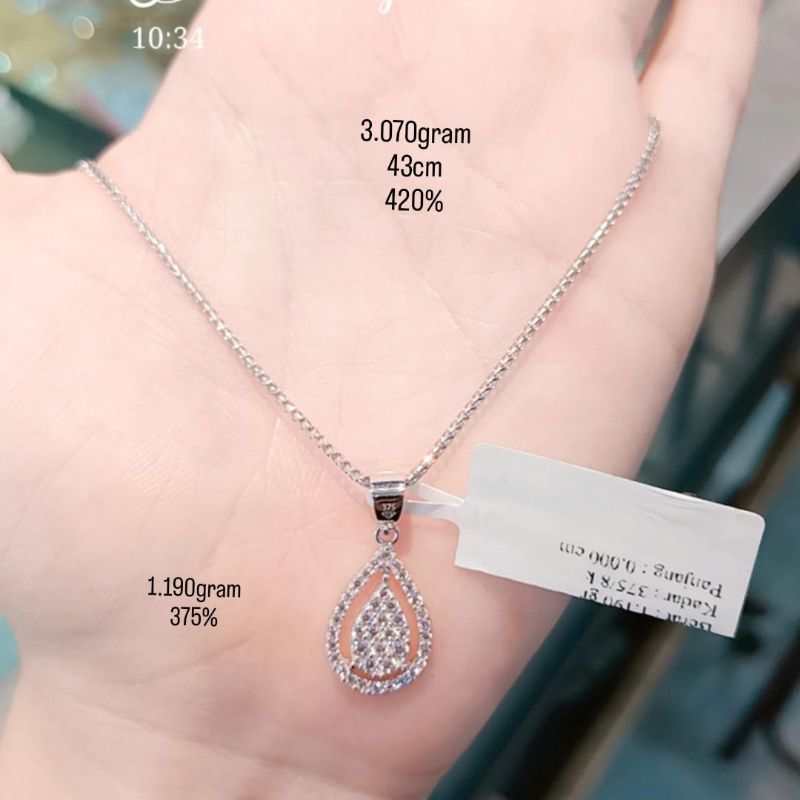 Kalung emas Jakarta emas putih kadar 375%420%