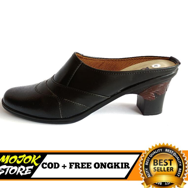 SLH.18Oc22l ▫ SANDAL WANITA HEELS SLOP KULIT/SENDAL HEELS SLOP/SEPATU SLOP WANITA