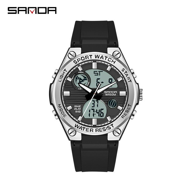 NEW ARRIVAL!! SANDA 6067 Jam Tangan Wanita Digital Analog Dual Time Shockproof Anti Air