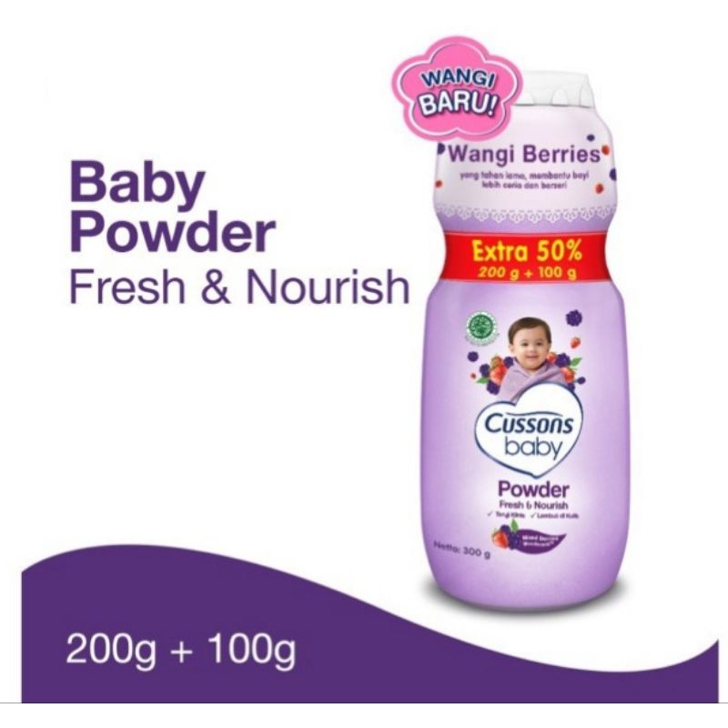 Cussons Baby Powder 200gr + 100gr/Bedak Baby