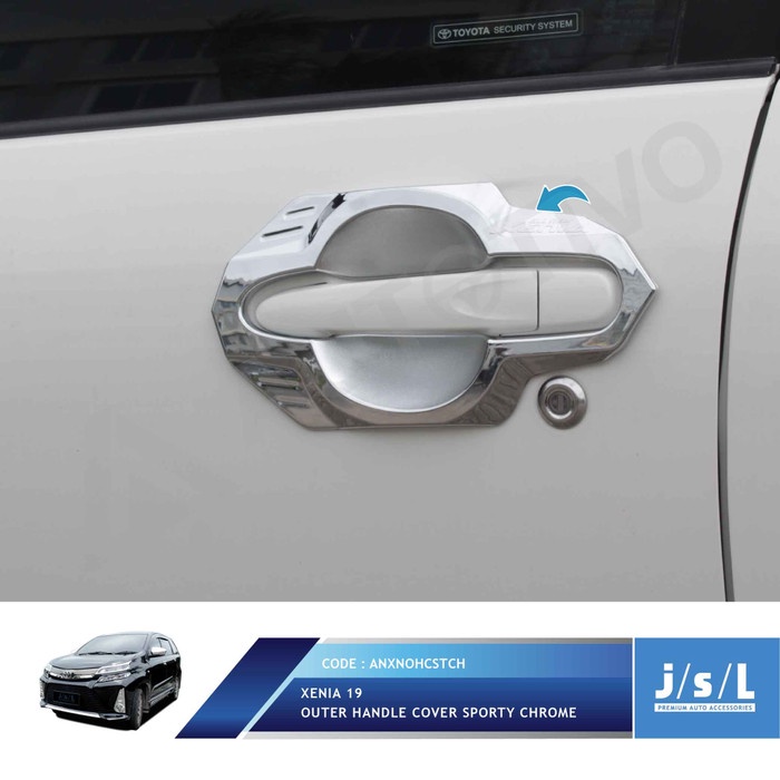 [READY] Jsl Mangkok Pintu Xenia 2019 Outer Handle Cover Sporty Chrome / Perlengkapan Variasi Mobil M