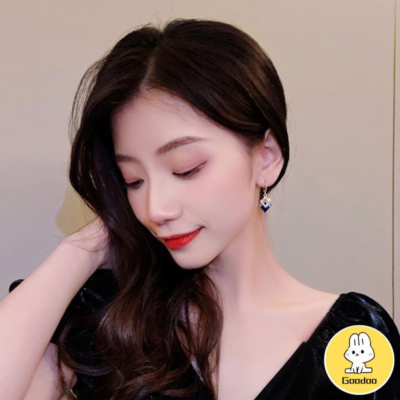 Anting titanium Berlian Rhombus bentuk minyak Drop anting Cinta modis anting-anting High-end wanita -Doo