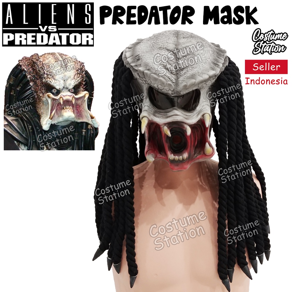 Topeng Predator / Mask Latex Alien vs Predator Pesta Halloween Party