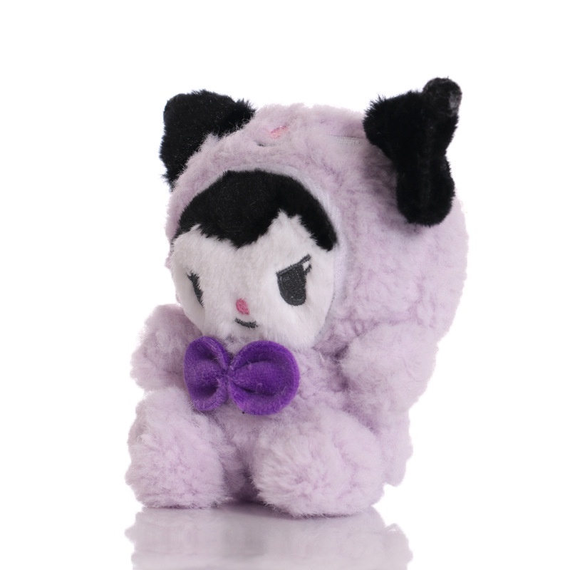 Gantungan Kunci Boneka Kuromi Bahan Plush Ukuran 12CM Warna Ungu / Pink